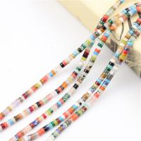 Mixed Gemstone Beads Natural Stone Flat Round polished DIY multi-colored Sold By Strand