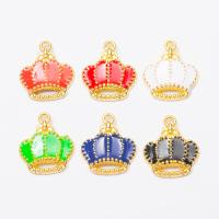 Zinc Alloy Enamel Pendants Crown gold color plated nickel lead & cadmium free Sold By PC