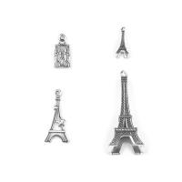 Pingentes de liga de zinco, Torre Eiffel, banho de cor prata antiga, Vintage & DIY & Mais tamanhos a sua ecolha, níquel, chumbo e cádmio livre, 200PCs/Bag, vendido por Bag