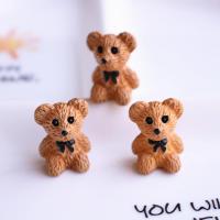 Mobile Phone DIY Decoration, Resin, Bear, hand drawing, brown, 15x21x12mm, 100PCs/Lot, Sold By Lot
