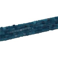 Grânulos de gemstone jóias, Aquamarine, Praça, polido, DIY, azul, 4x4mm, 86PCs/Strand, vendido por Strand