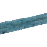 Grânulos de gemstone jóias, Aquamarine, Praça, polido, DIY, azul, 4x4mm, 86PCs/Strand, vendido por Strand