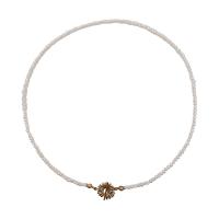 Natürliche Süßwasserperlen Halskette, Zinklegierung, mit Kunststoff Perlen, Modeschmuck, weiß, 37CM, verkauft von Strang