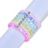 Matte Synthetic Moonstone Bracelets with Zinc Alloy Spacer plated fashion jewelry & Unisex 8mm Sold By Lot