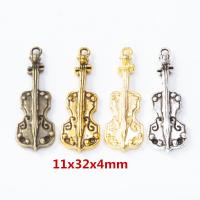 Tibetan Style Pendants, Violin, plated, DIY, more colors for choice, nickel, lead & cadmium free, 11x32x4mm, Sold By PC