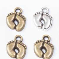 Tibetan Style Pendants, Foot, plated, DIY, more colors for choice, nickel, lead & cadmium free, 13x10x2mm, Sold By PC