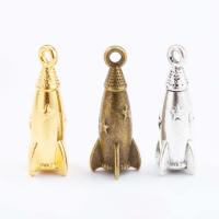 Tibetan Style Pendants, Rocket, plated, DIY, more colors for choice, nickel, lead & cadmium free, 24x7x7mm, Sold By PC