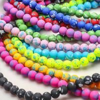 Fashion Glass Beads Round polished DIY & frosted 8mm Approx 1.2mm Approx Sold By Strand