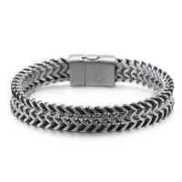 Men Bracelet, Titanium Steel, plated, for man, 215x11mm, Sold By PC