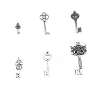 Tibetan Style Key Pendants, plated, DIY & different styles for choice, more colors for choice, nickel, lead & cadmium free, 100PCs/Bag, Sold By Bag