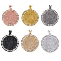 Zinc Alloy Pendant Cabochon Setting plated DIY & with rhinestone nickel lead & cadmium free 25mm Sold By Bag