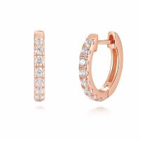 Brass Huggie Hoop Earring with Cubic Zirconia fashion jewelry Sold By Pair