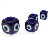 Resin Evil Eye Beads Square DIY blue Sold By PC