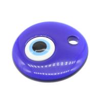 Resina-Pendant, resina, occhio cattivo, DIY, blu, 76*76*12mm, Foro:Appross. 10mm, Venduto da PC