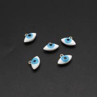 Resin Pendant, Evil Eye, DIY, white, 10*7*3mm,, Hole:Approx 1mm, Sold By PC