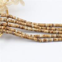 Natural Picture Jasper Beads Flat Round polished DIY Sold By Strand