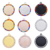 Tibetan Style Pendant Cabochon Setting, plated, DIY & with rhinestone, more colors for choice, nickel, lead & cadmium free, 29mm, Inner Diameter:Approx 20mm, 50PCs/Bag, Sold By Bag