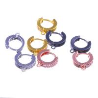 Messing Huggie Hoop Ohrringe finden, plattiert, DIY, keine, frei von Nickel, Blei & Kadmium, 12.50x3x15mm, verkauft von Paar