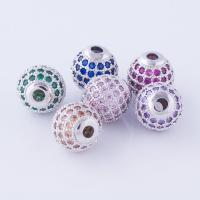 Befestigte Zirkonia Perlen, Messing, plattiert, DIY & Micro pave Zirkonia, keine, frei von Nickel, Blei & Kadmium, 10mm, verkauft von PC