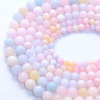 Gemstone Jewelry Beads Morganite Round polished DIY multi-colored Sold By Bag