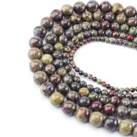 Gemstone Smycken Pärlor, Ädelsten, med Draken Blood Jasper, Rund, DIY & olika storlek för val, blandade färger, Såld Per 15 inch Strand