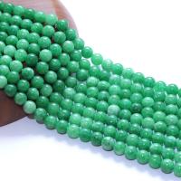 Natural Jade Beads Agate Round polished DIY green Length 15 Inch Sold By Bag