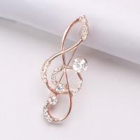 Zinc Alloy Brooches with Crystal Music Note plated fashion jewelry & for woman nickel lead & cadmium free Sold By Lot