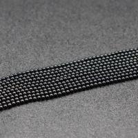 Natürliche schwarze Achat Perlen, Schwarzer Achat, rund, poliert, DIY, schwarz, 2mm, ca. 190PCs/Strang, verkauft von Strang