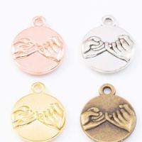 Tibetan Style Pendants, Flat Round, plated, DIY, more colors for choice, nickel, lead & cadmium free, 18x15x3mm, Sold By PC