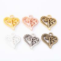 Tibetan Style Heart Pendants, plated, DIY & hollow, more colors for choice, nickel, lead & cadmium free, 15x14x3mm, Sold By PC