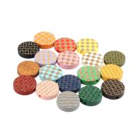 Wood Beads, Round, different color and pattern for choice & DIY, more colors for choice, 15*15*3mm, Sold By PC