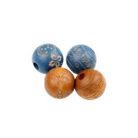 Wood Beads, Round, different color and pattern for choice & DIY, more colors for choice, 6*7*7mm, Hole:Approx 1mm, Sold By PC