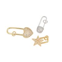 Cubic Zirconia Micro Pave Brass Pendant, Lock, plated, different color and pattern for choice & DIY & micro pave cubic zirconia, more colors for choice, 25*10*3mm, 10PCs/Lot, Sold By Lot