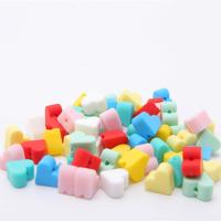 Beads silicone, Coração, cor e padrão diferentes para escolha & DIY, cores misturadas, 15mm, 100PCs/Bag, vendido por Bag