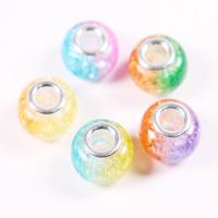 Resin Large Hole Bead, stoving varnish, DIY, more colors for choice, 14x5mm, 100PCs/Bag, Sold By Bag
