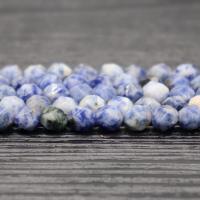 Gemstone Jewelry Beads Blue Speckle Stone Round polished Star Cut Faceted & DIY Sold By Strand