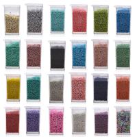 Solid Färg Glas Seed Pärlor, Rund, polerad, DIY, fler färger för val, 2mm, Ca 1000PC/Box, Säljs av Box