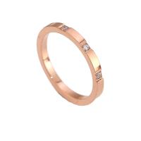 Titanium Čelik Finger Ring, pozlaćen, modni nakit & s Rhinestone, više boja za izbor, 1.8mmX2mm, Prodano By PC