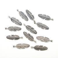 Tibetan Style Leaf Pendants, DIY, silver color, 50PCs/Bag, Sold By Bag