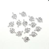 Tibetan Style Leaf Pendants, DIY, silver color, 50/Bag, Sold By Bag