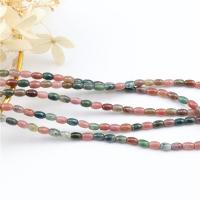 Natural Indian Agate Beads, Drum, polished, DIY, 4x6mm, Sold By Strand