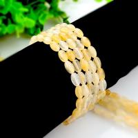 Natural Jade Beads, Jade Yellow, Drum, polished, DIY, 5x8mm, Sold By Strand