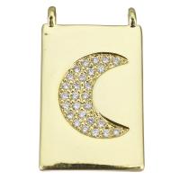 Cubic Zirconia Micro Pave Brass Pendant gold color plated micro pave cubic zirconia Approx 1.5mm Sold By Lot
