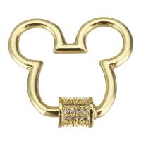 Brass Carabiner Key Ring gold color plated micro pave cubic zirconia Sold By Lot
