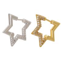 Brass Huggie Hoop Earring plated micro pave cubic zirconia Sold By Lot