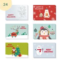 Tarjeta de felicitación de Navidad, Papel, Impresión, diferentes patrones para la opción, más colores para la opción, 220x160x20,100x150mm, 24PCs/Set, Vendido por Set