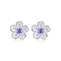 Tibetan Style Stud Earring, with Rhinestone, fashion jewelry, more colors for choice, 0.8cm, Sold By Pair