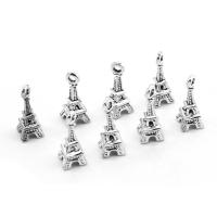 Zinc Alloy Pendants Pyramidal plated DIY silver color 14*3*1mm Sold By Bag