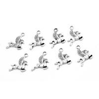 Tibetan Style Animal Pendants, Horse, plated, DIY, silver color, 17*12*1mm, 500G/Bag, Sold By Bag