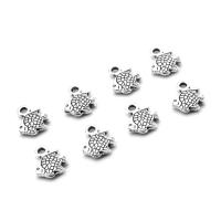 Tibetan Style Pendants, Fish, plated, DIY, silver color, 11*9*2mm, Hole:Approx 2mm, 500G/Bag, Sold By Bag